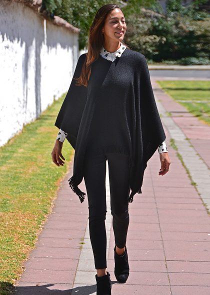 Poncho Baby Alpaca Negro