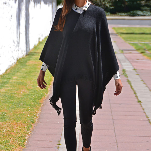 Poncho Baby Alpaca Negro