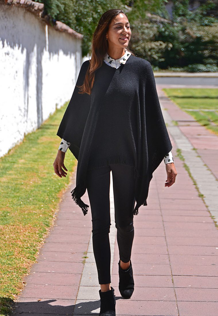 Poncho Baby Alpaca Negro