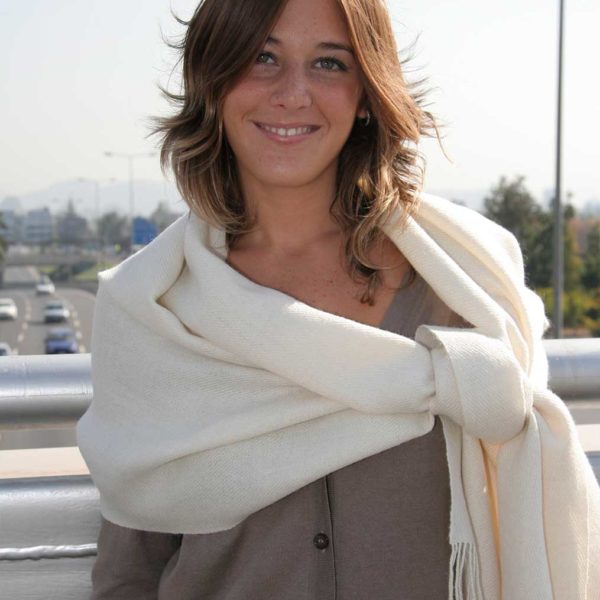 Chal/Bufandón Baby Alpaca Blanco