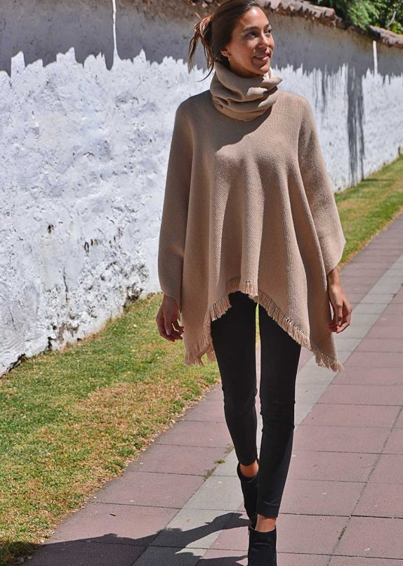 Poncho Baby Alpaca Beige