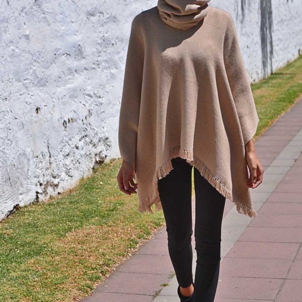 Poncho Baby Alpaca Beige