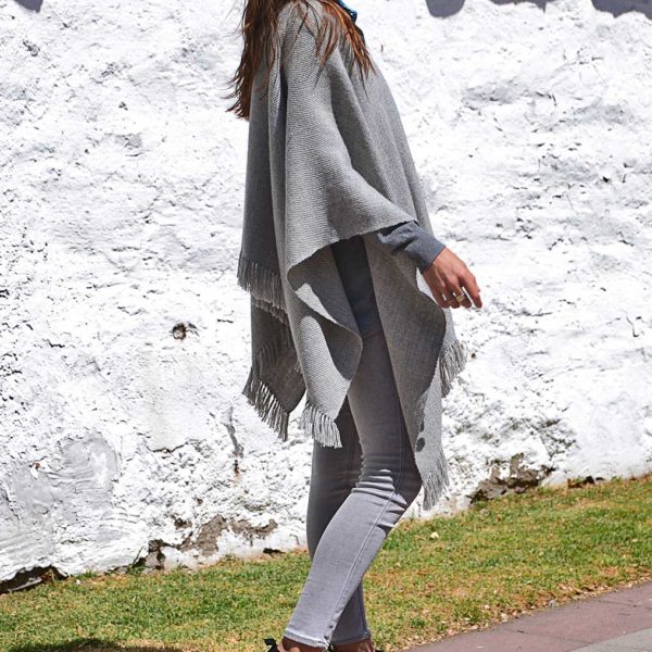 Poncho Baby Alpaca Gris Claro