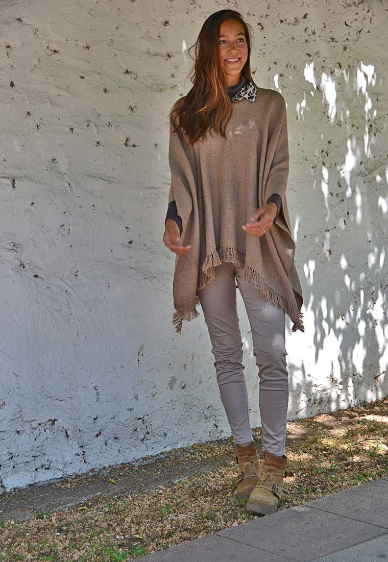 Poncho Baby Alpaca Vison - Imagen 2