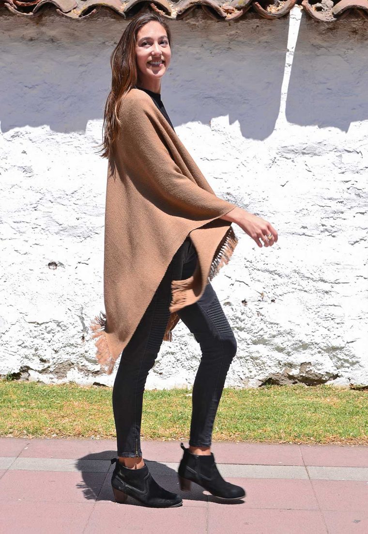 Ruana Baby Alpaca Camel - Imagen 2