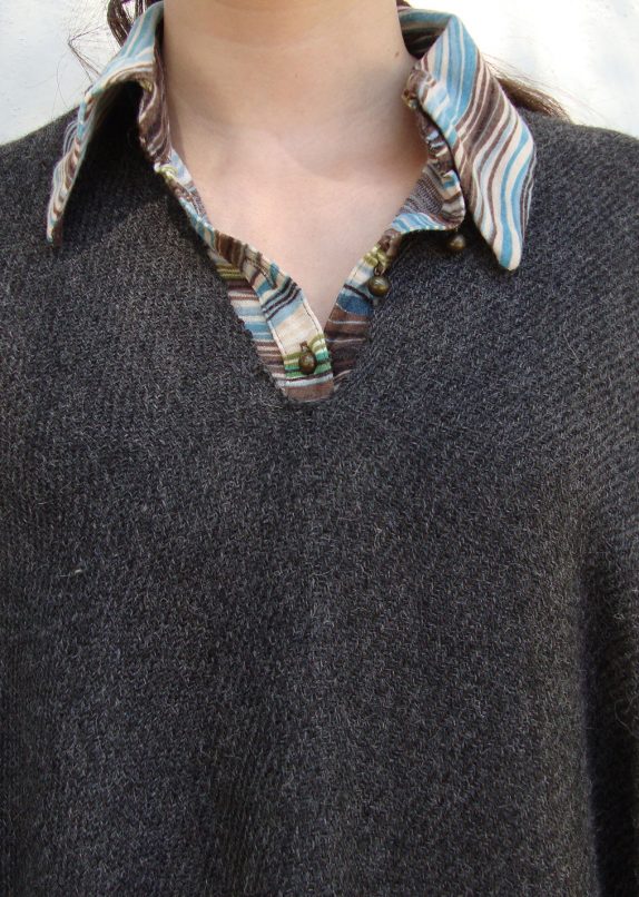 Poncho Baby Alpaca Gris Marengo