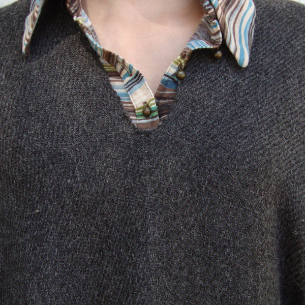 Poncho Baby Alpaca Gris Marengo