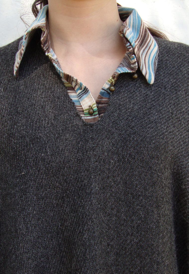 Poncho Baby Alpaca Gris Marengo