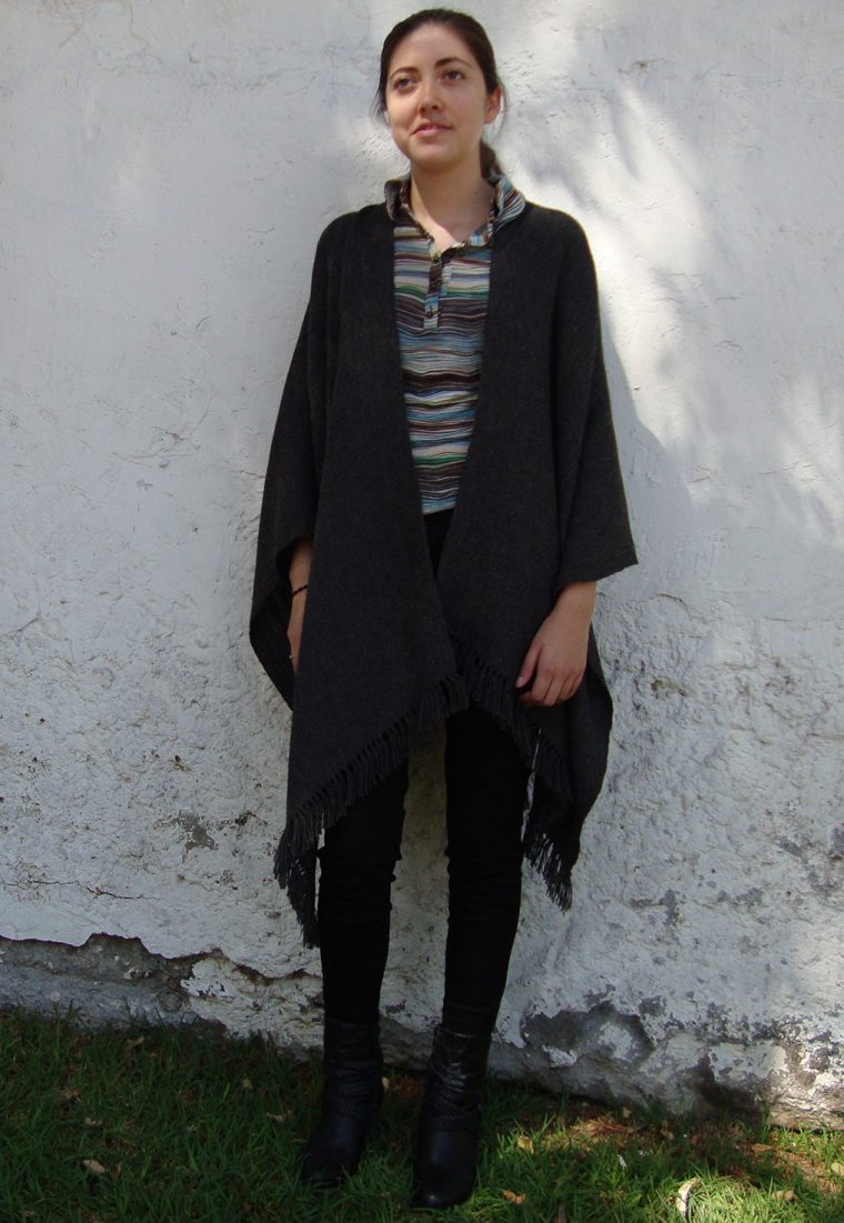 Ruana Baby Alpaca Gris Marengo